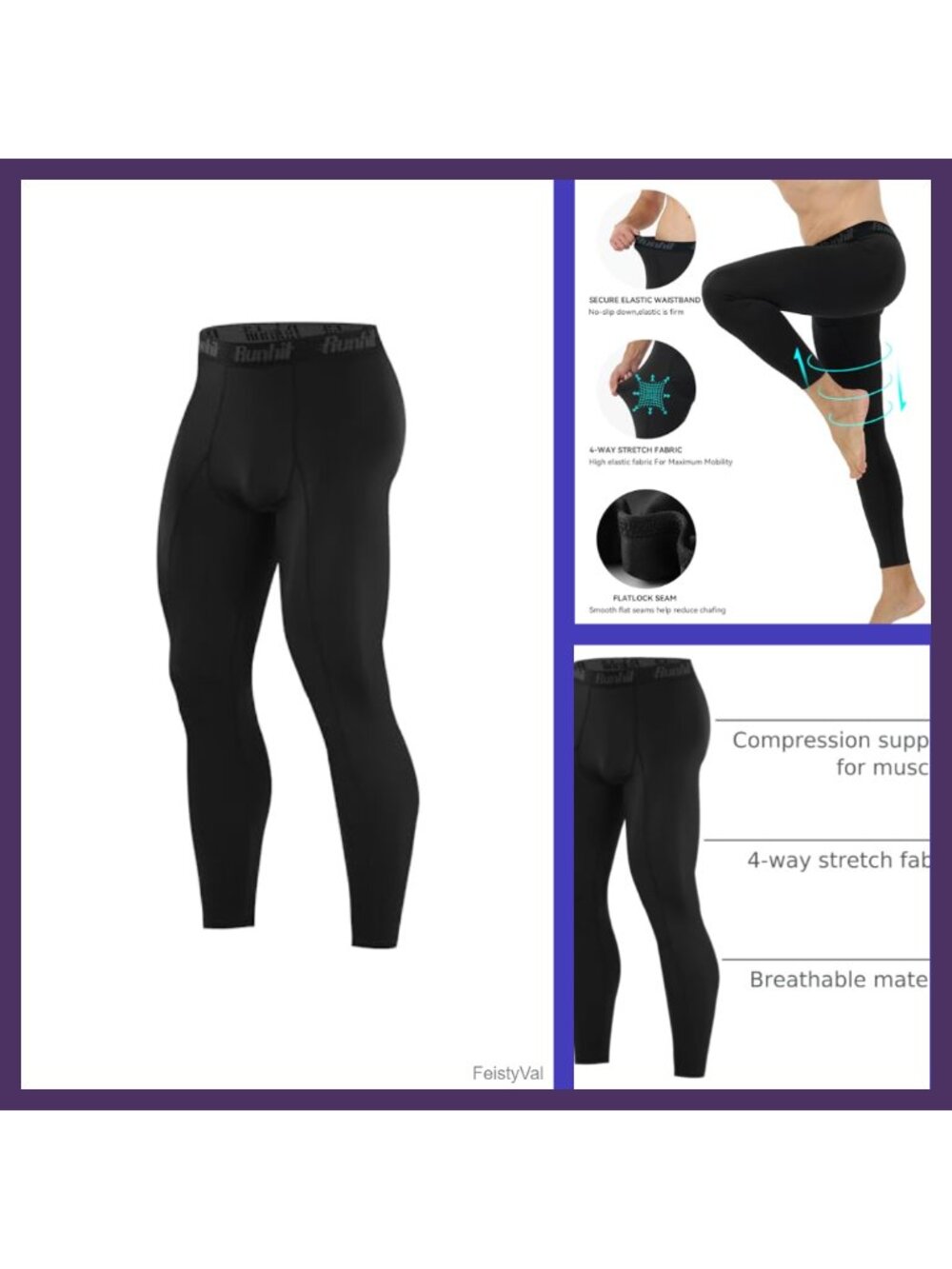 Men's Compression Pants Running Tights Workout Leggings Athletic Base Layer